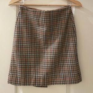 Banana Republic Brown Plaid Pencil Skirt